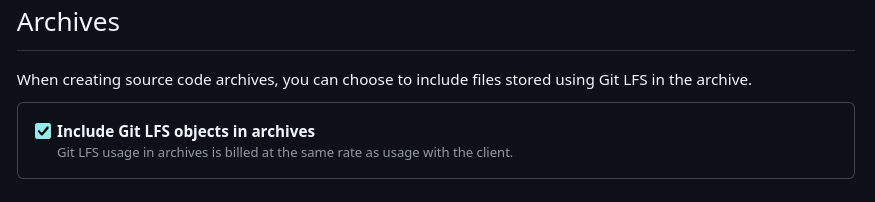 GitHub release archives setting